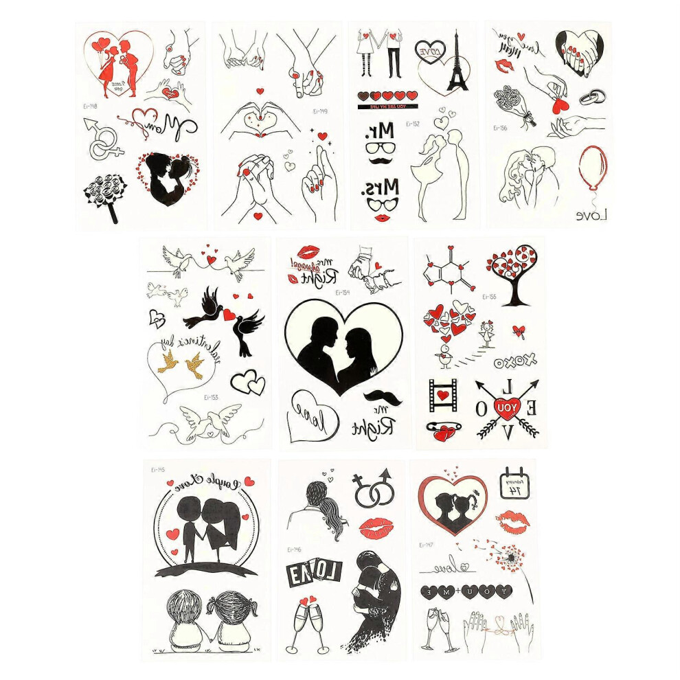 Kricely (As Show, One Size) 20 Sheets Valentines Temporary Tattoos Stickers Luminous Body Tattoos Stickers