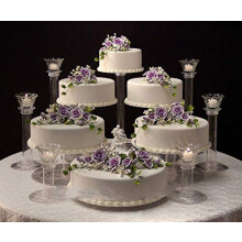 Soporte para cupcakes en cascada transparente de 6 niveles para bodas (estilo R600)