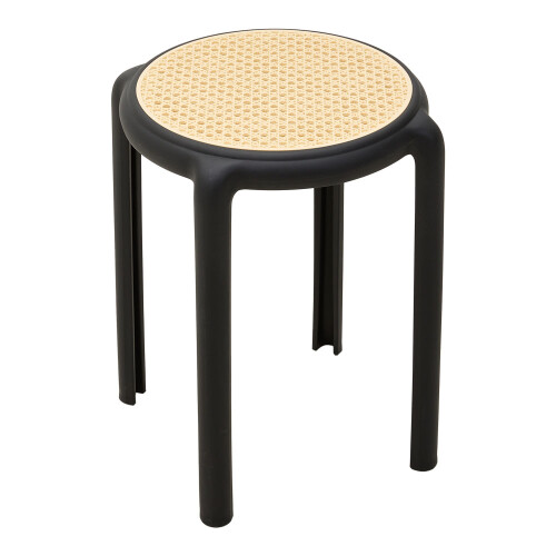 Living And Home (Black) 6 PCS Plastic Backless Stacking Stool