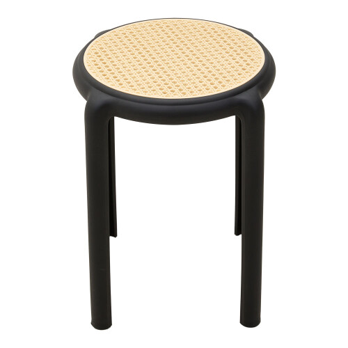 Living And Home (Black) 6 PCS Plastic Backless Stacking Stool 2
