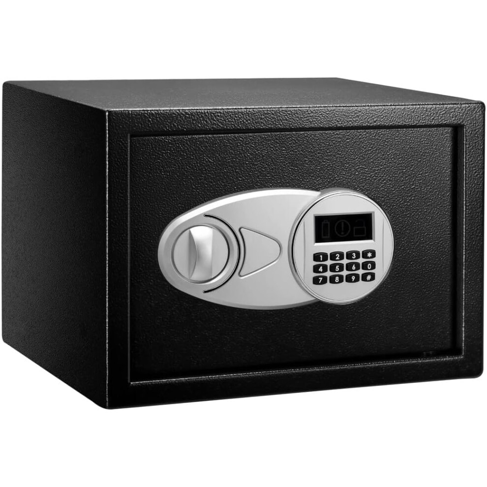 (14 Litres) Basic Steel Safe with Number Keypad - Stores Cash, Jewelry, ID