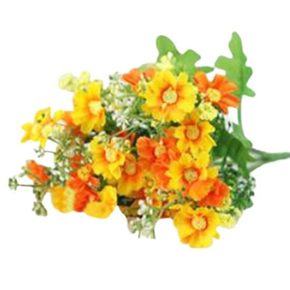 (orange) Artificial Flowers Real Touch For Party Vibrant Color Simulation Flower Wild Chrysanthemum Bouquet Pretty Table Centerpiece