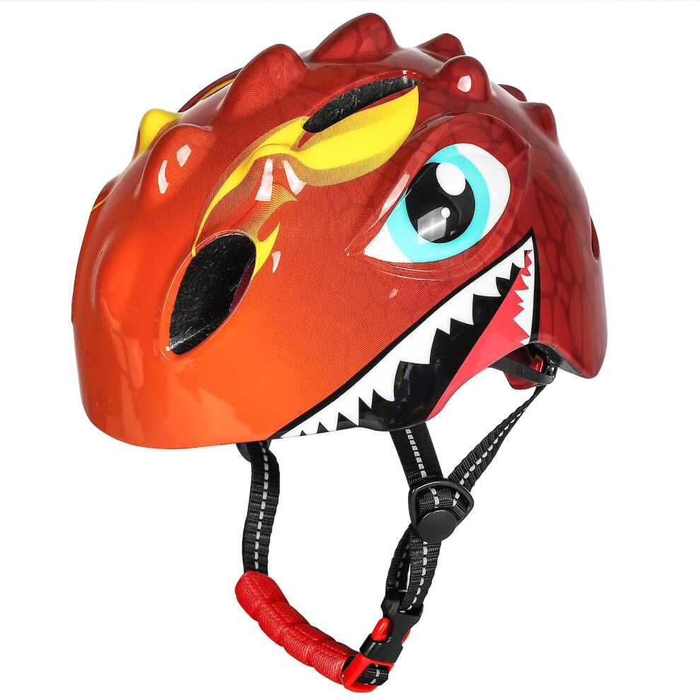 (Orange) Children's Cartoon Dinosaur Sports Cycling Balance Bike Helmet Orange