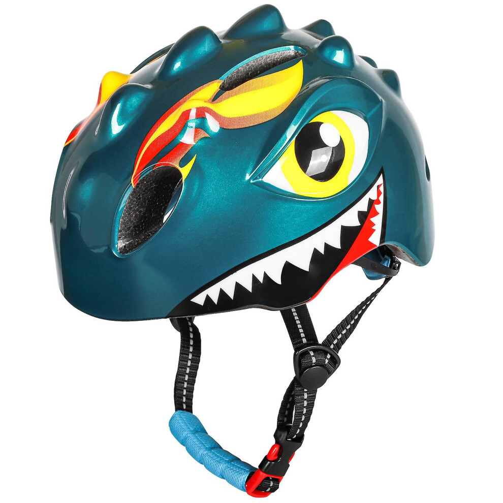 (Green) Children's Cartoon Dinosaur Sports Cycling Balance Bike Helmet Green