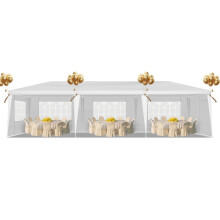 (3x9m 8-Sided) Garden Gazebo| Outdoor Party Tent with Removable Sidewalls