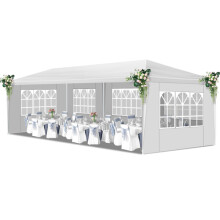 (3x9m 5-Sided) Garden Gazebo| Outdoor Party Tent with Removable Sidewalls