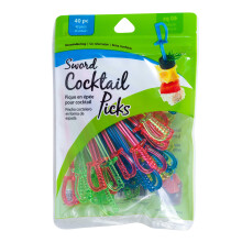 Jacent flerfarvet plastiksv?rd appetitv?kker Cocktailvalg 40 antal pr. pakke 1-pak