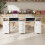 Living And Home Mobile Double Manicure Table with Built-in Dust Collectors and Drawers 3