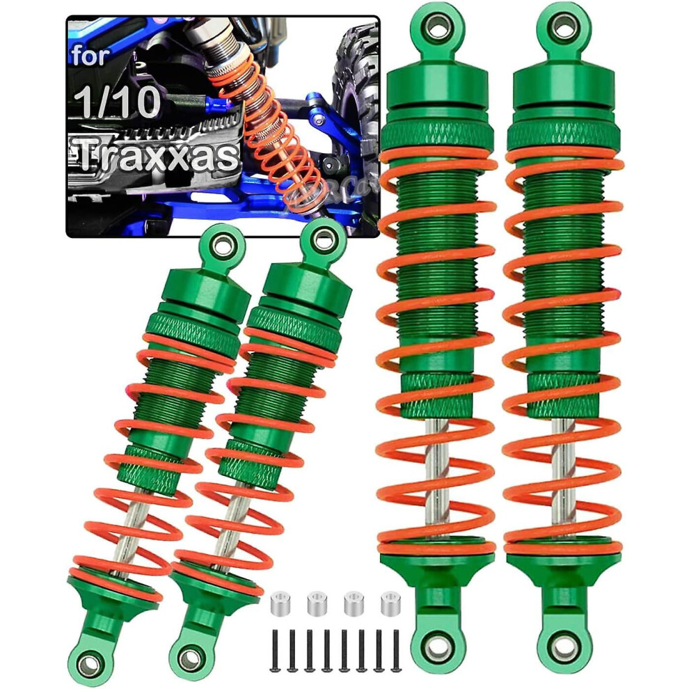 ( Year Upgrade Version) Big Bore Rc Shock For Slash 4Wd 4X4 Upgrade Parts, 1/10 Traxxas Stampede 4Wd 4X4, Hoss 4Wd 4X4, Rustler 4Wd 4X4, 4Pcs Alu Green