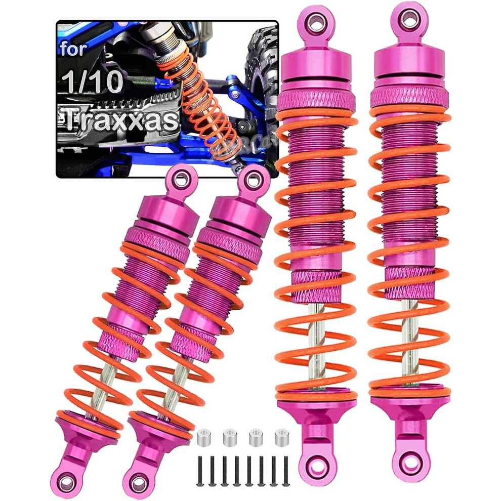 (Rose year upgrade version) Big Bore Rc Shock For Slash 4wd 4x4 Upgrade Parts, 1/10 Traxxas Stampede 4wd 4x4, Hoss 4wd 4x4, Rustler 4wd 4x4, 4pcs Alum