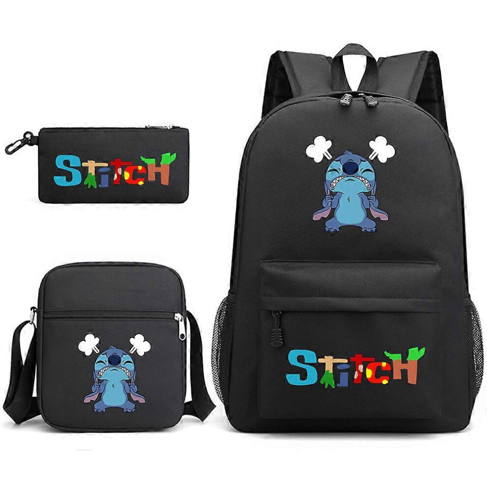 (As show, One size) Lilo & Stitch School Bag Backpack Pencil Case Shoulder Bag Three-piece Set _28-image-OPC-PG7F9ZM-NEW