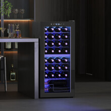 HOMCOM 86L Dual Zone Wine Cooler with Adjustable Temperature Control, Black