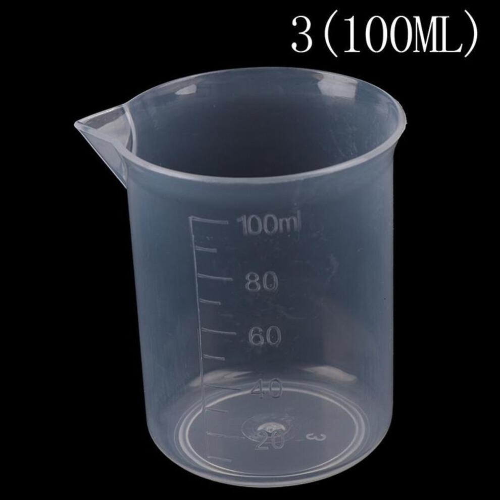 (100ML) Transparent Kitchen Laboratory Plastic Capacity Beaker Measuring Cup