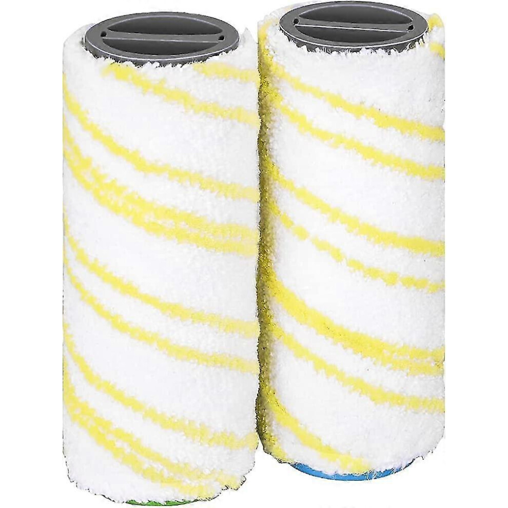 (As show, One size) 2 Replacement Rollers 2.055-006.0 For Karcher Fc3 Fc5 Fc7 Ewm2 Cordless (yellow)-image-OPC-PG7FFN2-NEW