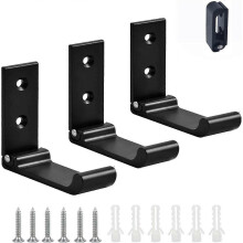 (As show, One size) 3pcs Aluminum Alloy Wall Hanging Hook 90 Folding Coat Hooks, Folding Hook Foldable Coat Rack Hook Screws(black)