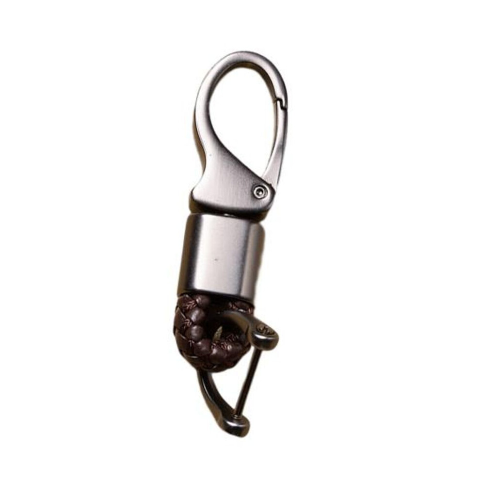 (brown) Carabiner Keyring Rustproof Corrosion Resistant Widely Used Metal Car Keychain Small Key Holder Accessory