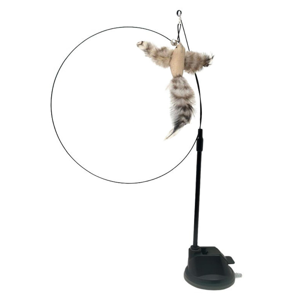 (A) Cat Toys, Cat Wand Toy, Cat Bells Magic Wand Suction Cup, Cat Rod With Feathers And Bells Bird Lifelike