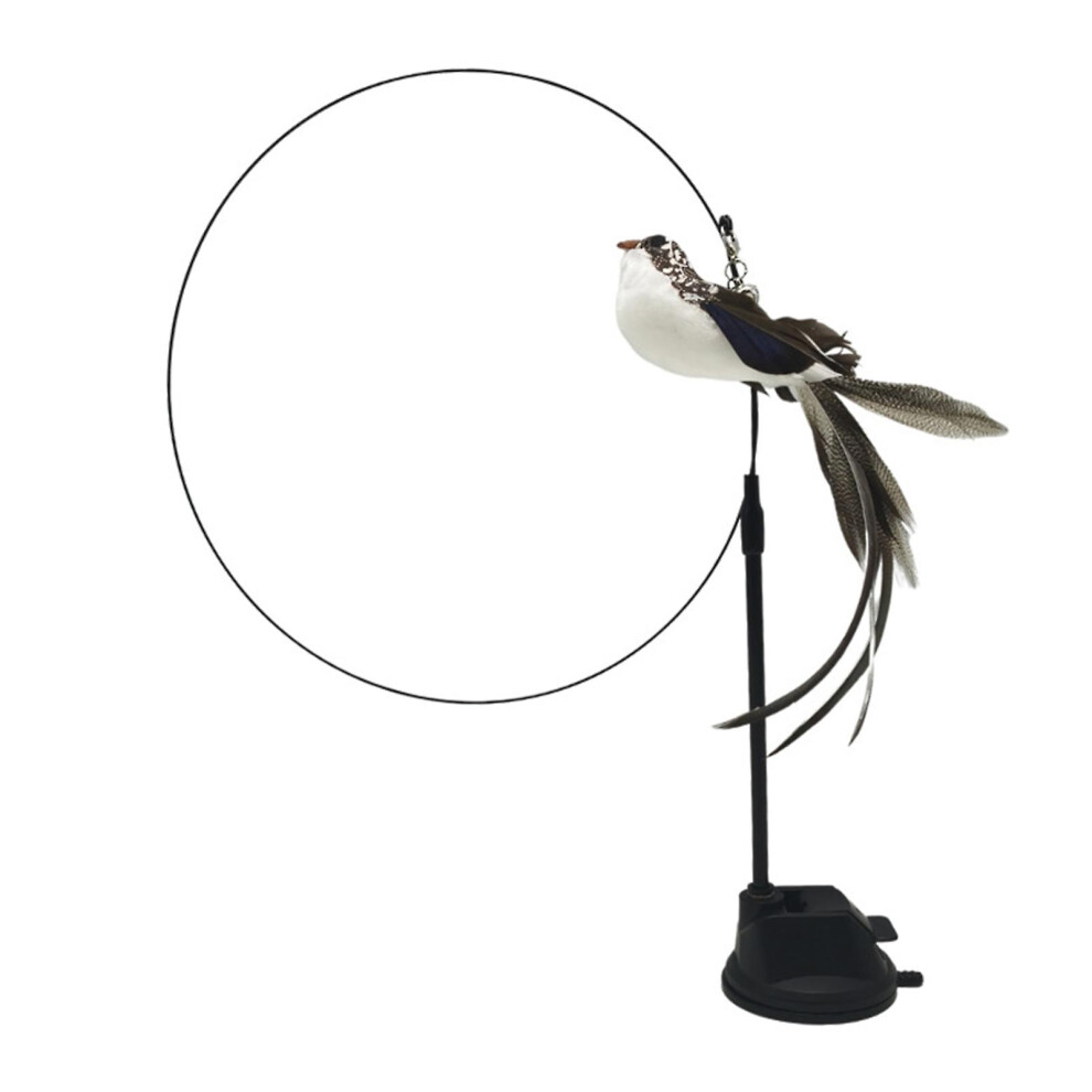 (C) Cat Toys, Cat Wand Toy, Cat Bells Magic Wand Suction Cup, Cat Rod With Feathers And Bells Bird Lifelike