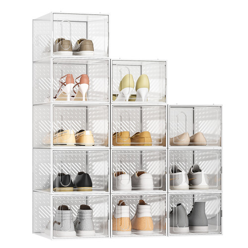 Living And Home 12 Pack Plastic Shoe Storage Box 2