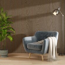 240cm x 60cm Wood Grain Wall Panel 3D Wall Pannelling , Dark Oak