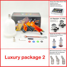 (1.3 PLASTIC CUP KIT) 2022 Gti Pro 1.3/1.8mm Hvlp Spray Gun Car Painting Gun With Mixing Cup No-clean Tank For Car Painting