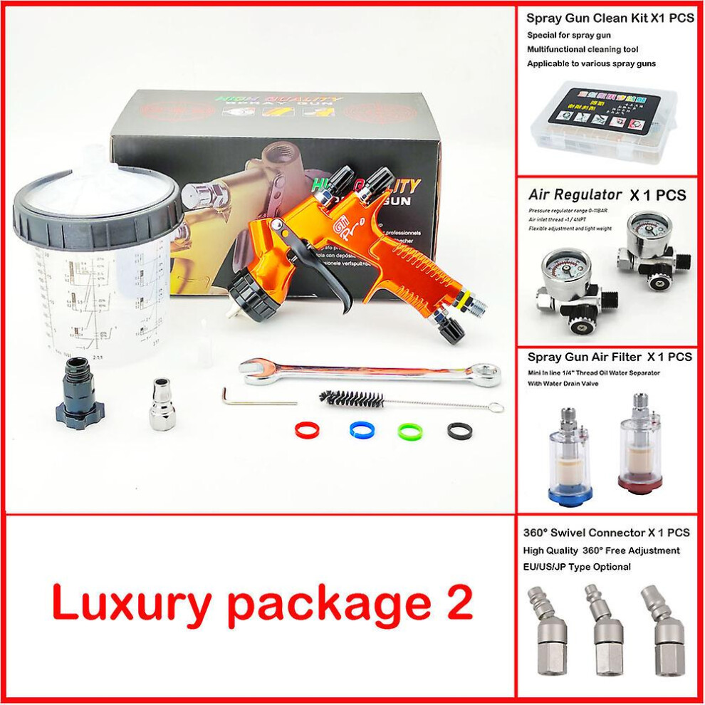 (1.8 MIXING CUP KIT) 2022 Gti Pro 1.3/1.8mm Hvlp Spray Gun Car Painting Gun With Mixing Cup No-clean Tank For Car Painting