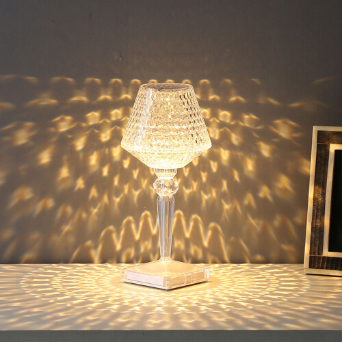 Living And Home USB Cable Acrylic Dimmable Table Lamp Bedside Lighting Decor