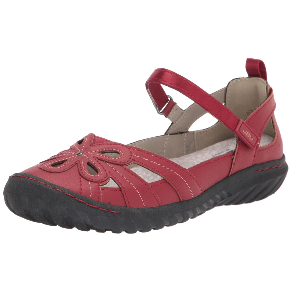 JBU by Jambu Women's Magnolia Mary Jane Flat  Red  6