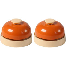 (As show, One size) LINJOU 2pcs Orange Interactive Base Communication Cat for Calling Bell, Anti-Slip Door Food Bell