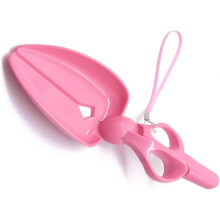(As show, One size) LINJOU Portable Pet Pickup Clip Scissor Shape Pet Waste Picker for Cleaning Dogs Cats Poo Waste,pink