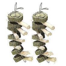 (As show, One size) LINJOU 2 Pcs Pet Snacks Chew Toy, Teeth Grinding Toy for Rabbits or Other Small Animals