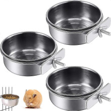 (As show, One size) LINJOU Bird Feeding Dish Cups, Parrot Animal Cage Bird Cage Cups Holder with Clamp Holder