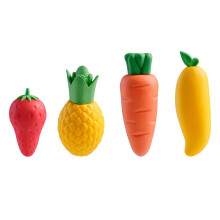 (As show, One size) LINJOU 4 Pack Cute Fruit Erasers, Big Erasers Mango Pineapple Strawberry Carrot Shaped Erasers
