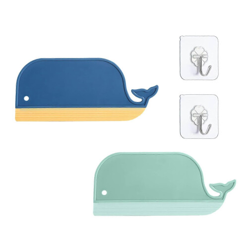 (As show, One size) LINJOU Multi-Purpose Shower Squeegee,Bathroom Squeegee Creative Silicone Window Squeegee with Hook(2 Pieces)