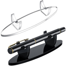 (As show, One size) LINJOU 2 Pieces Acrylic Pen Holder Display Stand, Makeup Brush Rack Organizer(Black and Clear)