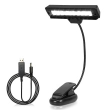 (As show, One size) LINJOU Music Stand Light Clip On Orchestra Piano Lamp LED Book Light  Rechargeable Eye Care Lamp