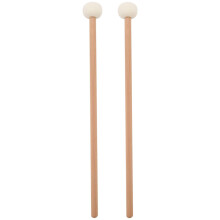(As show, One size) LINJOU 2 Pcs Drum Mallets, Drum Sticks Double Head Drum Cymbal Gong Mallet Soft Hammer Sticks Mallets,white