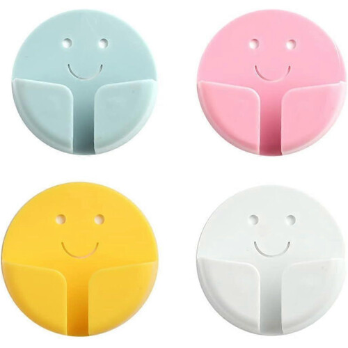 (As show, One size) LINJOU 8-Pack Non-Perforated Hook Brackets, Plug Hooks Super Glue Bracket Drill-Free