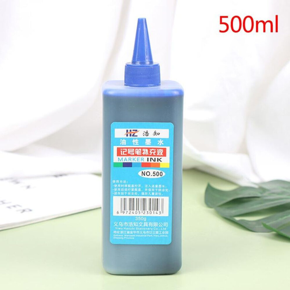 (blue) 500ml Permanent Dry Graffiti Oil Marking Pen For Marking Pen To Add Ink Smooth