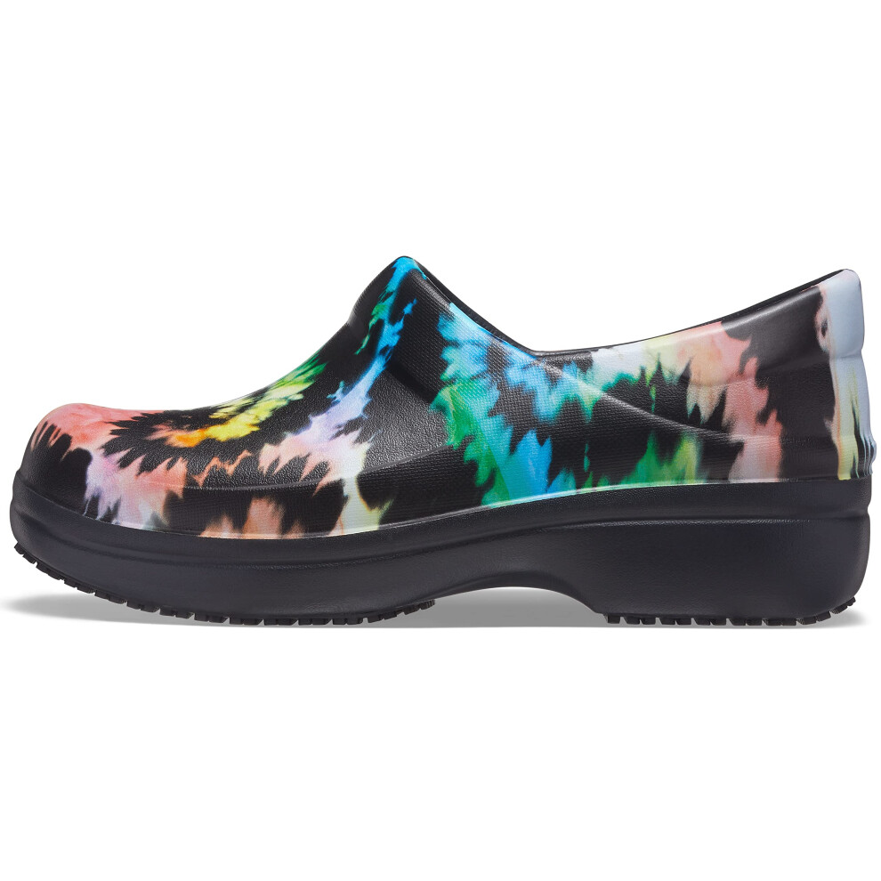 Crocs Women's Neria Pro II Clogs Slip Resistant Work Shoes Tie Dye Numeric_8