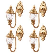 (As show, One size) 4pcs Simulated Mini Yard Lights Model Light Model Sand Table Lamp Decorations