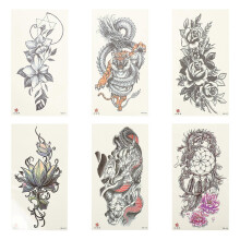 (As show, One size) 6 Sheets Floral Decor Adults Tattoos Sticker Body Tattoos Stickers Body Tattoos Decal Neck Tattoos Decals Leg Temp Tatoos