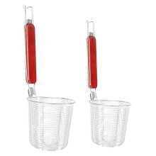 (As show, One size) 2 Pcs Stainless Steel Colander Mesh Spider Strainer Fine Wire Mesh Sieve Noodle Colanders Spaghetti Pasta Strainer Noodle Sifter