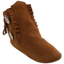 Minnetonka Two Button Boot Soft Leather Sole Mens Boot 10 DM US Brown