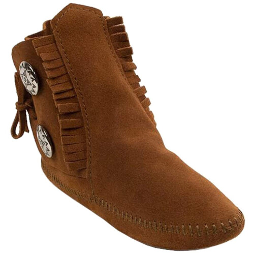 Minnetonka Two Button Boot Soft Leather Sole Mens Boot 10 DM US Brown