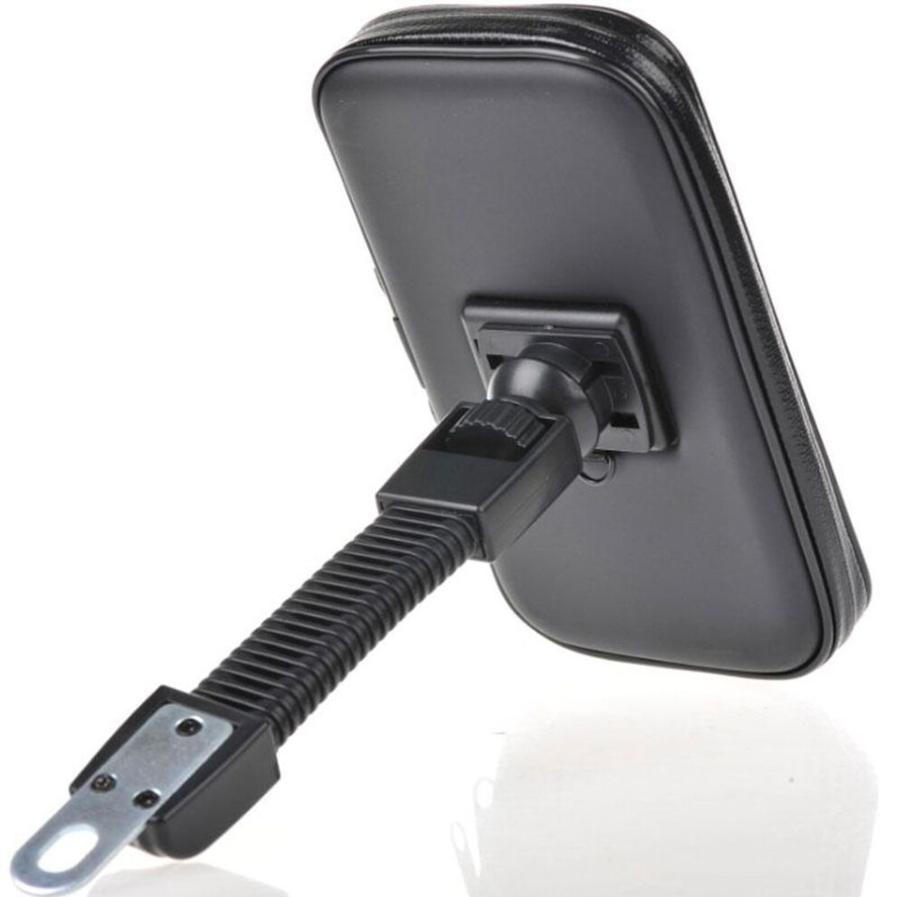 (as the picture, M) Universal Telephone Holder Motorcycle Phone Bag for Samsung iphone Moto Bicycle Rear View Mirror Mount Holder Stand Waterproof Sco