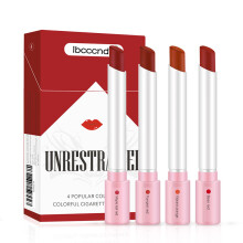 (Full Size, C- 4 colors) 4 Colors Makeup Lipstick Creative Cigarette Lipstick Set Cosmetics Lipstick Set Lip Tint Lip Gloss Waterproof Matte Long