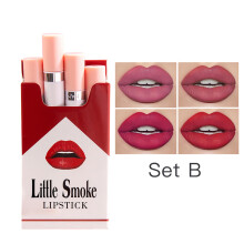 (Full Size, B-2-4colors) 4 Colors Makeup Lipstick Creative Cigarette Lipstick Set Cosmetics Lipstick Set Lip Tint Lip Gloss Waterproof Matte Long