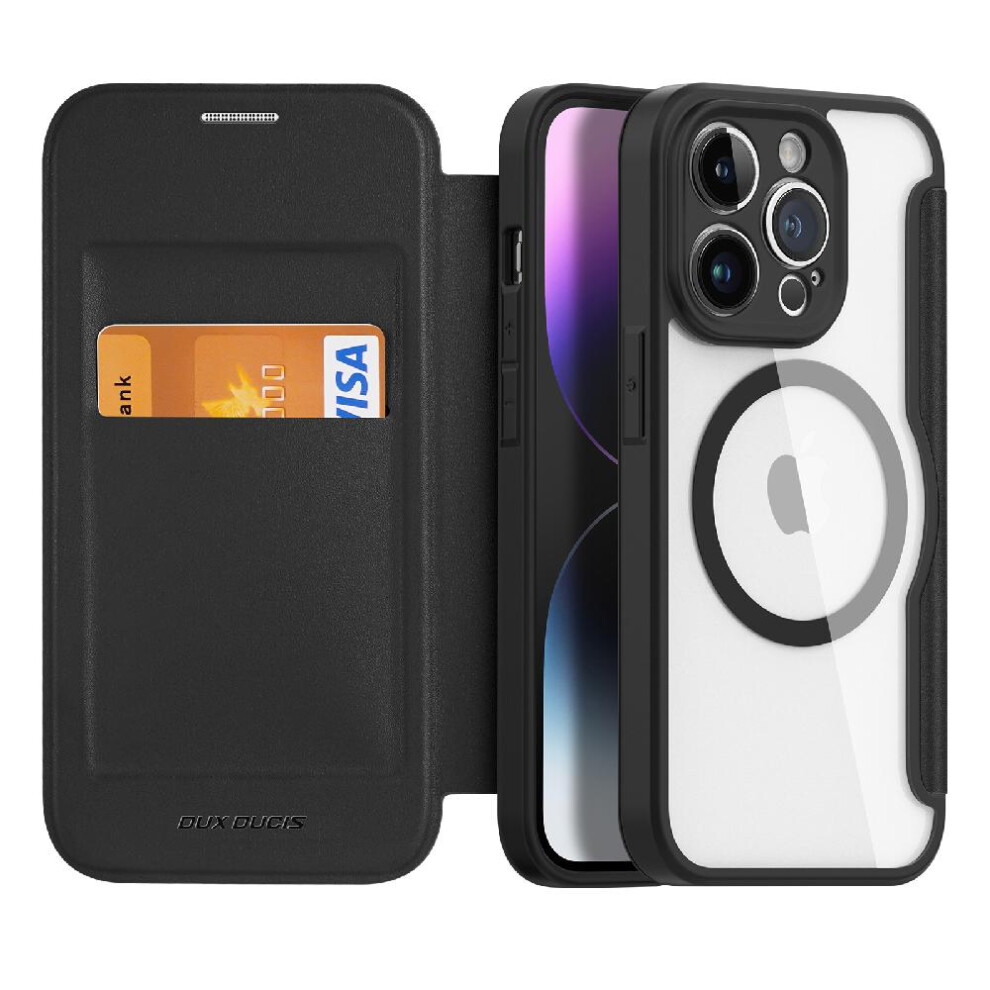 (Black) Dux Ducis Case For Iphone 14 Pro Shockproof Full Protective Flip Folio Wallet Case Case Wallet Compatible With Magsafe With Rfid Blocking Card Black 764549491704