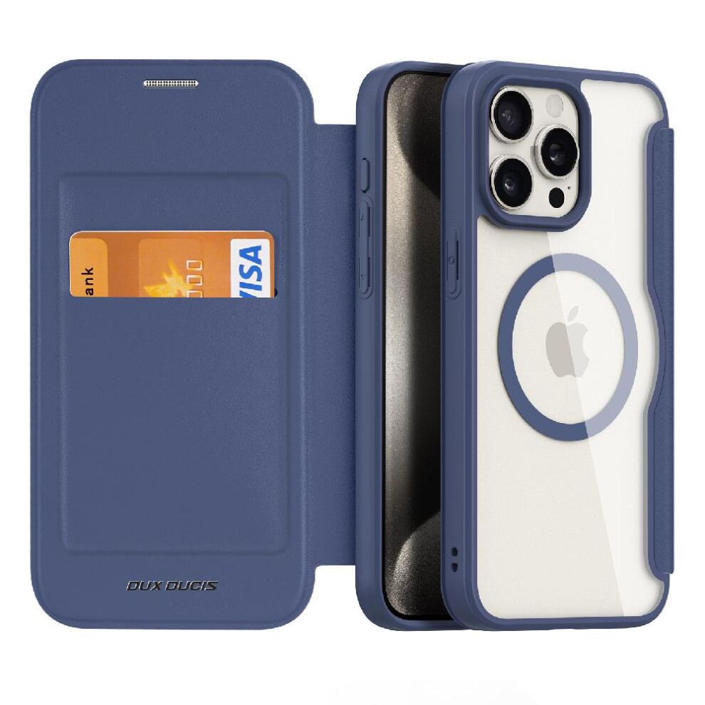 (Blue) Dux Ducis Case For Iphone 15 Pro Max Shockproof Full Protective Flip Folio Wallet Case Case Wallet Compatible With Magsafe With Rfid Blocking C Blue 764549491933